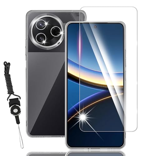 �yAwubaige�zFor Xiaomi POCO F7 Pro �p�� �K���X�t�B���� + For �V���I�~ POCO F7 �v�� �p�� �P�[�X �N���A For POCO F7 Pro �p�� �t�B���� �ϏՌ� �d�x9H �S�ʕی� �ی�t�B���� ��U�h�~ �N