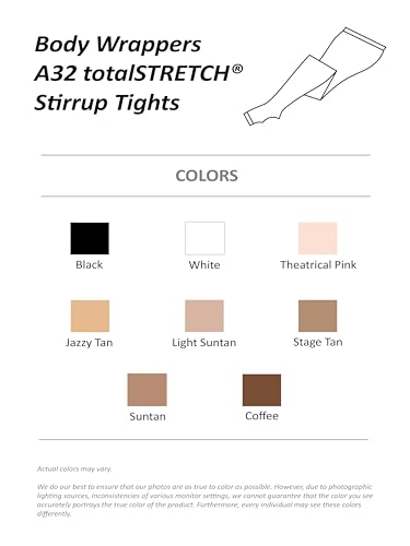 Body Wrappers Womens Total STRETCH Stirrup Tights - A32 / A32X3