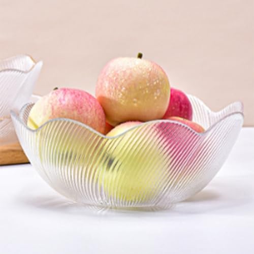 Jarsense Glass Serving Bowls, 3pcs Glass Salad Bowls, Vertical Round Mixing Bowls, Decorative Fruit Bowls - Image 4