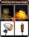 QUASCO 4PCS Universal Motorcycle Turn Signals Front Rear LED Turn Signal Light Mini Amber Blinkers for Motorbike Scooter Quad Cruiser Off Road Touring