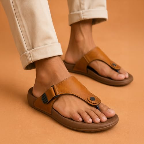 Image of URJO GLF 21 Men's Slippers /FlipFlops Lightweight Super Flexible Arch Support Durable Anti Skid & Stylish Dailywear Slippers /FlipFlops for Men