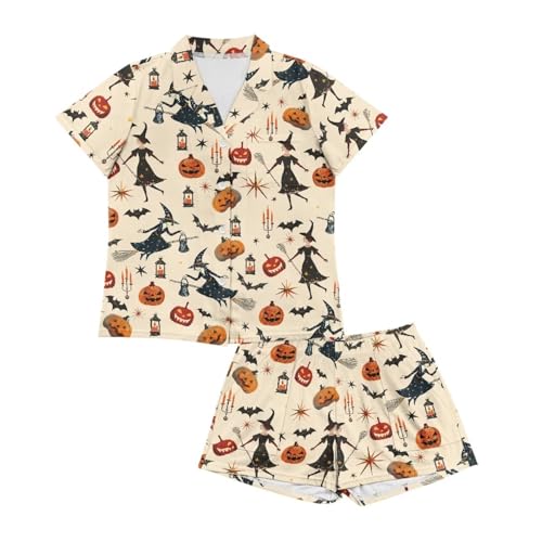 Image of Renewold Women's Short Sleeve Pajama Set Button Down Sleepwear with Notch Collar Soft Lounge Top and Shorts with Pockets