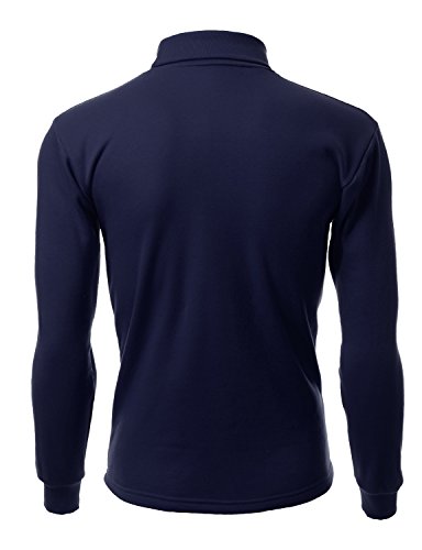 Xpril Double Long Sleeve Layer Turtleneck T-Shirt Navy 2Xl #TOP1