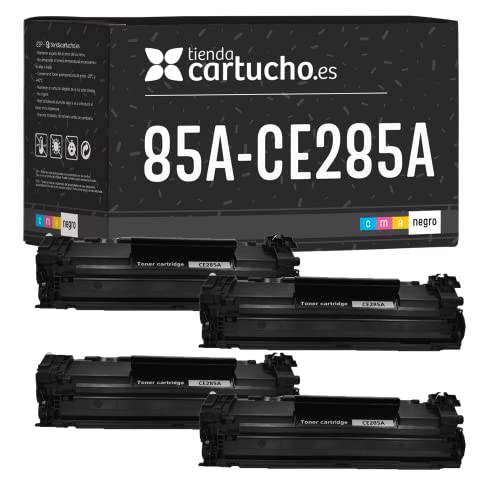 Tiendacartucho Pack 4 CE285A 85A Cartucho Toner Compatible para HP LaserJet Pro P1102W P1102 P1005 P1109W P1109 P1100 P1006 P1108 M1132 M1212nf M1217nfw M1136 M1130 M1134 M1210