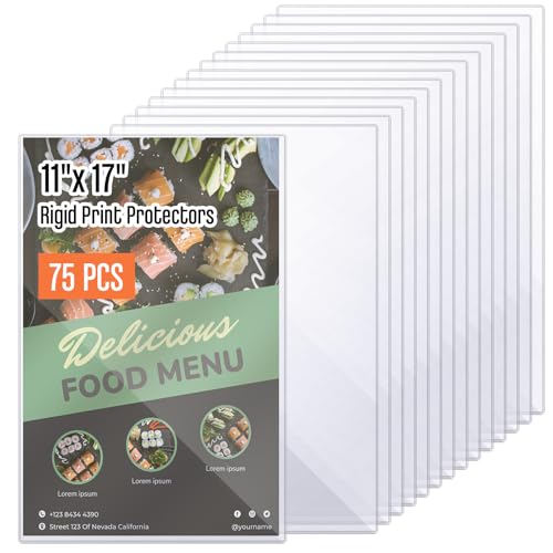 Henoyso 75 Pcs 11x17 Rigidi Print Protectors