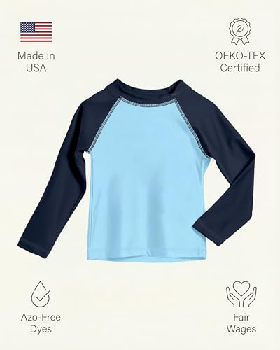 Image of City Threads Rash Guard for Boys SPF 50+ Made in USA, Long Sleeve Swim Shirt with Sun Protection, Toddler, and Youth Sizes
