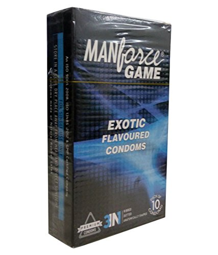 Manforce GAME 3-In-1 Ribbed-Dotted-Contoured-Exotic flavoured Condoms - 10s packets (7)