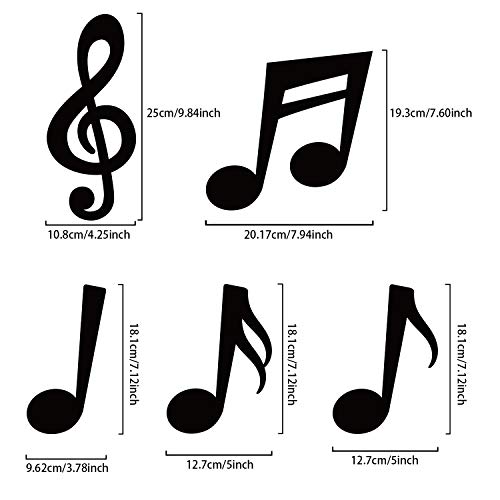 Boao 40 Pcs Music Notes Cutouts Music Party Decorations Musical Notes Silhouette Wall Decor for Rock Roll Concert 50's Theme Birthday 2025 Party Baby Shower Back to School Bulletin Board Craft