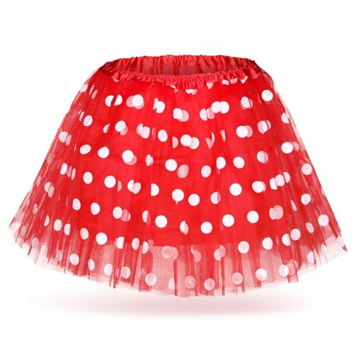 Hestya Tutu Röcke für Frauen Halloween Kostüm Gepunktetes Tutu aus Mehrlagigem Tüll Ballettröcke Accessoire für Damen Fasching Geburtstag...