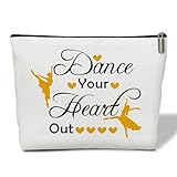 Lesixur Dance Makeup Bag for Women, Dancer Gifts for Ballet Teacher Dance Coach Mom Dancing Team Zipper Pouch Dance Your Heart Out Travel Toiletry Bag, Gift for Daughter Sister Coworker Friends -10
