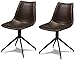 Produktbild Furnhouse Isabel Esszimmerstühle 2er Set Braun  Drehstuhl, Kunstleder Dunkelbraun, Skandinavisches Design, Metallgestell Schwarz, Modern & Gepolstert