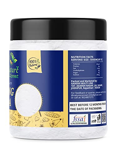 Image of Nature Connect Baking Soda 300gm Used for Cleaning face Skin Teeth whitening Cooking Eating Sodium Bicarbonate Baking Soda for Cake, Powder Multi-Purpose [Jar Pack]