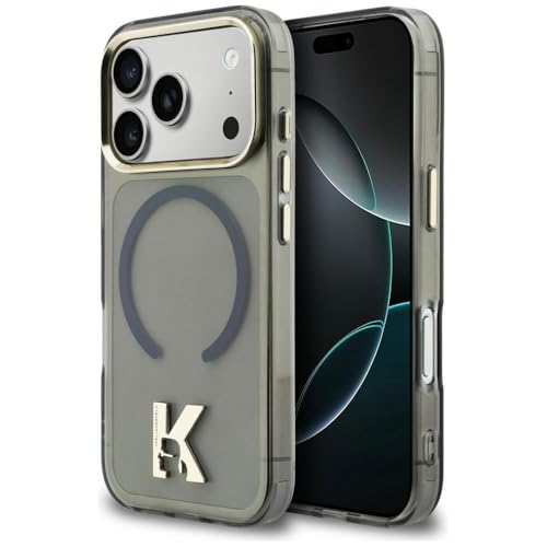 CG MOBILE Karl Lagerfeld Logo de tĂŞte K IML compatible avec MagSafe Coque pour iPhone 17 Pro (noir)