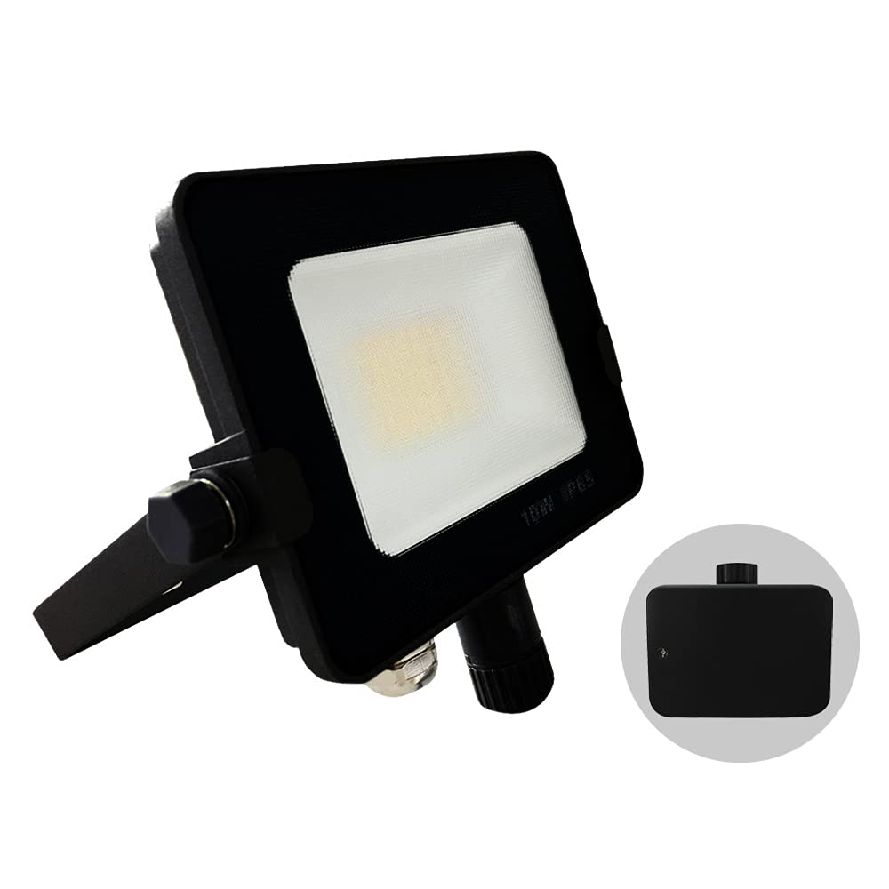 G.w.s Cool White (6000K) G.w.s® Infinity 10W 900-1000Lms, Black Casing Outdoor Ip65 Waterproof Led Floodlight With Photocell Dusk Till Dawn Sensor, Energy Saving Security Light