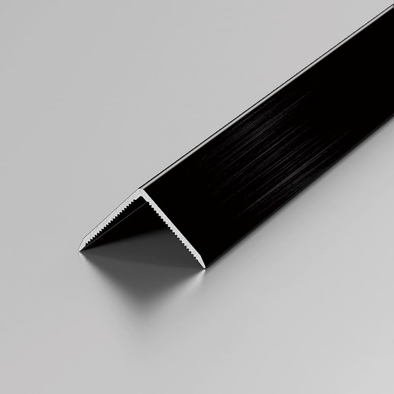 L-Shape Corner Strip, Aluminium Threshold Strips, Floor Transition Strips, Corner Guards, Flooring Edge Trim Joining - 100cm(3pcs)(Brushed Black,2 * 2cm) โ image 1