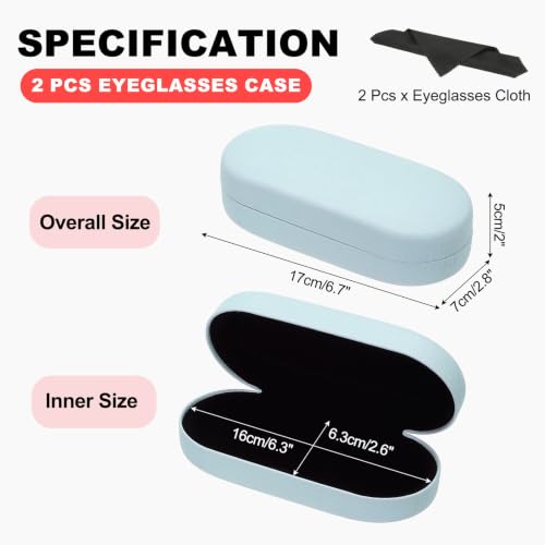 Image of PATIKIL Hard Shell Eyeglasses Case, PU Leather Large Glasses Case Litchi Grain Protective Sunglasses Organizer