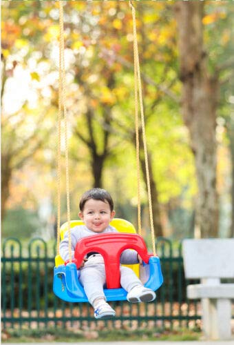 3-In-1 Infant To Toddler Swing Set Anti-Flip Snug & Secure Detachable Playground Hanging Swing Set For Home Garden Patio Indoors Outdoors Doorway(Blue Chair+Green Handrail) #TOP5