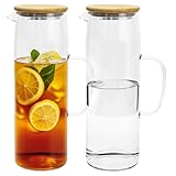 Large utilisation : La carafe en verre 1500 ml avec couvercle en bambou est à la fois polyvalente et esthétique. Parfaite pour servir élégamment l’eau, le thé, le lait, le café, les jus, cocktails et autres boissons. Son design épuré s’adapte à tous les environnements : maison, fêtes, pique-niques, camping, et plus encore
