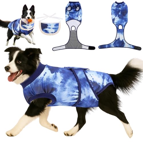 Surgery Recovery Suit for Female Male Dog, Soft Onesie After Spay Neuter, L | E-Collar Cone Alternative, Bandana Included, Large Dogs Full Body Surgical Suits After Spayed Neutered, Medical Pet Bodysuit