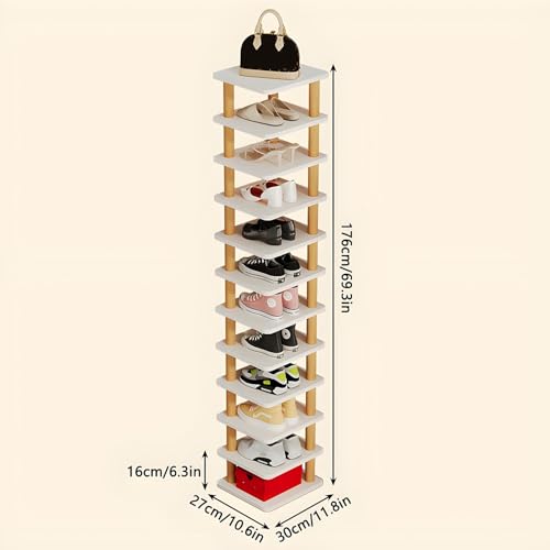 Étagère à chaussures verticale 12 niveaux : la solution empilable pour petits espaces