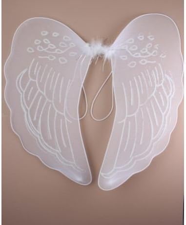 Large Angel Wings Pink and White 40cms x 45cms (White)