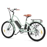 Touroll Electric Bike, 250W Motor, 7-Speed Gear, Mechanical Disc Brake & E-Brake, 25km/h, 26 inch...