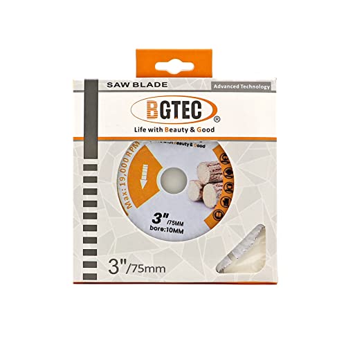 BGTEC Carbide Wood Cutting Disc,3pcs 3 Inch/75MM Vacuum Brazed Carbide Cut-Off Wheel Blade for Wood Board, Gypsum Board, Rubber Pipe, Plastic