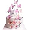 Hileyu 30 Stuks Vlinder Cupcake Toppers 6 Stijlen Vlinder Cake Toppers Vlinder Verjaardagstaart Decoratie Vlinder…