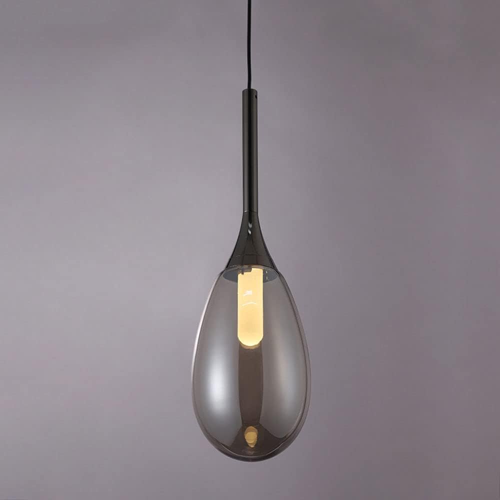Lámpara colgante de techo LED con pantalla de cristal creativa en forma de gota de agua