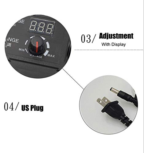 Usmile FIVE-729 Adjustable Ac/Dc Switching Power Adapter Variable Voltage Dc5525 Power Supply 4-24V 4V 9V 12V 14V 15V 18V 24V 2A 48W Speed Control Volt thumb #2