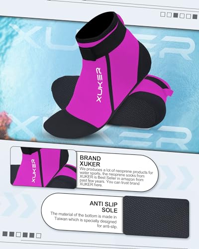 Image of XUKER 3mm Neoprene Water Socks for Beach Volleyball Sand Soccer Diving