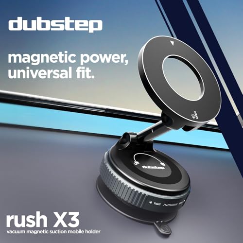 Image of Dubstep Rush X3 Magnetic Mobile Phone Holder, 360 Rotating Dashboard Mobile Mount, Universal Magnetic Mobile Holder with Metal Ring for iPhone, Android & All Smartphones
