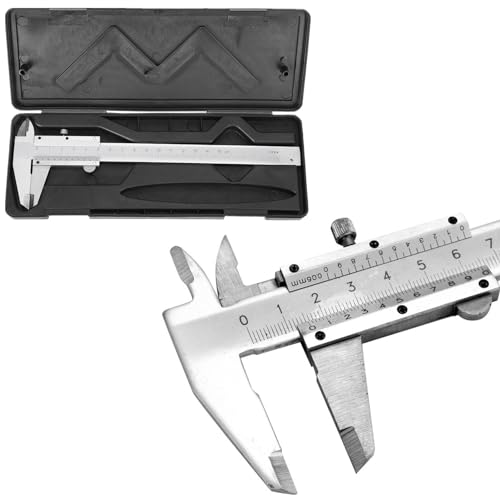 Delaman Calibro a Corsoio, Vernier Caliper, Alta Precisione in Acciaio al Carbonio Metal Vernier Caliper Micrometro Calibro Strumento 0-150mm