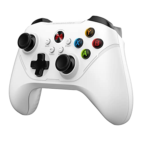 BEITONG Asura 2 Pro PC Game Controller Wireless Gamepad Joystick Hall Effect Trigger For Windows 7 8 10 11,Android TV,Steam,Tesla,Simulator,with Programmable M Buttons (White)