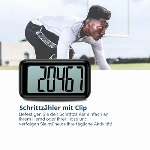 Premes - Schrittzähler - Activity Tracker - Schrittzähler - Hosentasche - mit Clip