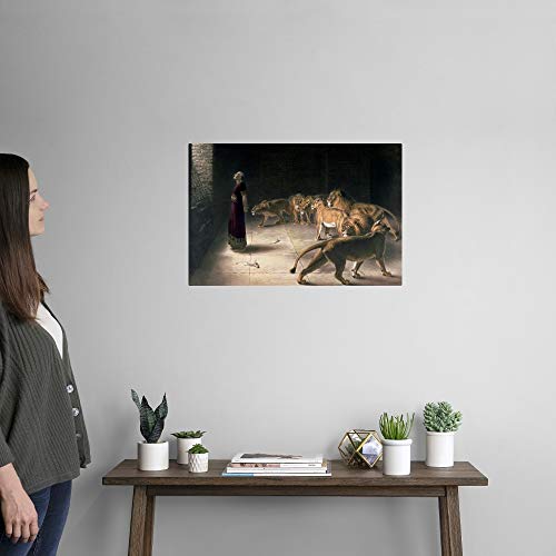 Greatbigcanvas Daniel In The Lions' Den Unframed Mezzotint Fine Art Print, Lion Artwork, Christian Wall Art And Religious Scripture Home Decor, 24"X16" #TOP1