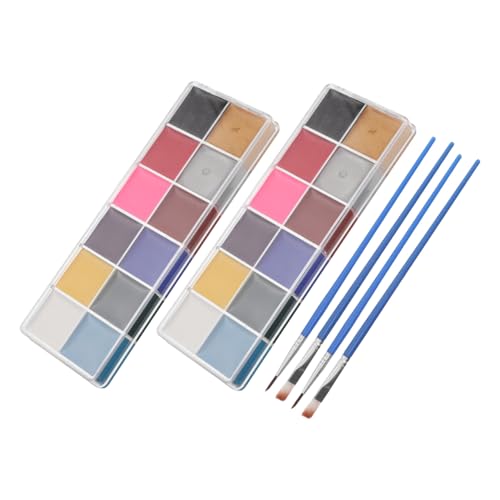 AUTSUPPL 2 Boxes Theater Makeup Kit Face Paint Kit Makeup Paint Palette Travel Watercolor Palette for Skin