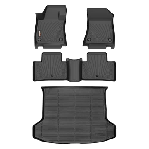 Binmotor-for Infiniti QX50 2019-2025/QX55 2022-2025 All Weather Car Floor Mats and Cargo Liner Set, 2 Rows with Cargo Mat Set, TPE Liners for QX50 Accessories Mats Trunk Mat-Black