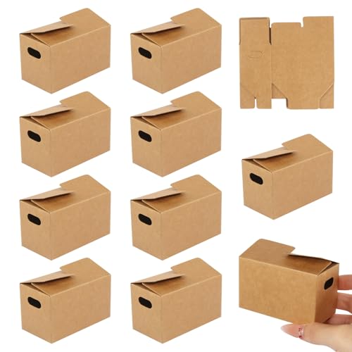 10 Piezas Miniaturas de Cajas de Mudanza 8 x 4,3 x 5 cm Mini Cajas de Cartón para Mudanza Caja de Cartón Portátil para Escenas de Gnomos Casas de Muñecas Minijardines Proyectos de Bricolaje