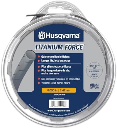 Husqvarna Linha de aparador de corda de titânio Force 0,095 poleg...