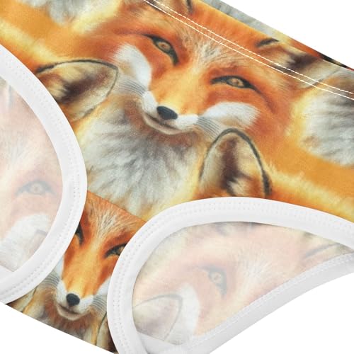 Fancy Girls Underwear Toddlers 2t Cotton Panties for Girl Cute Fox Orange Briefs Undies Kids4