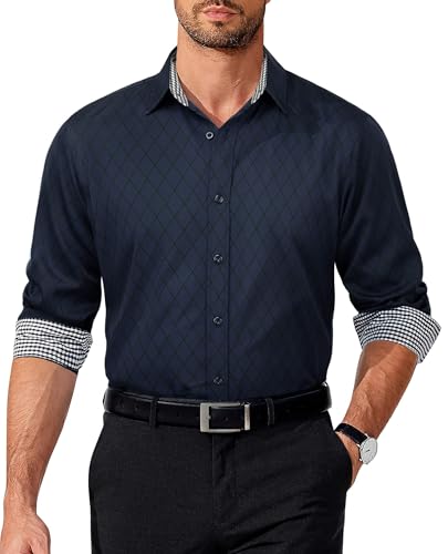 COOFANDY Mens Business Casual Dress Shirts Regular Fit Casual Button