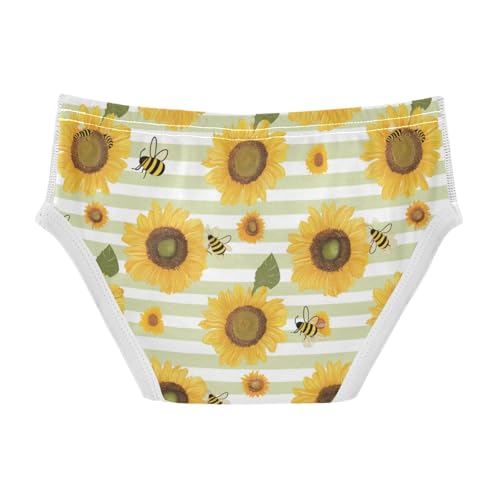Wusikd Sunflower Bee Boys' Underwear Cotton Green Stripes Boys Briefs Soft Toddler Underwear 2T2