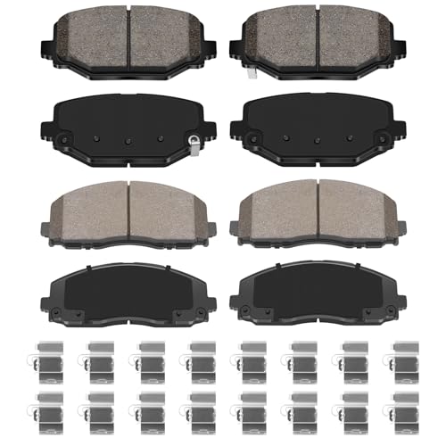 HYFTJYZ Replacement Front and Rear Brake Pads Set Compatible with Dodge Grand Caravan Journey and Chrysler Town Country Volkswagen Routan,Ceramic Disc Brake Pads Front and Rear Kit for Car,Low Dust