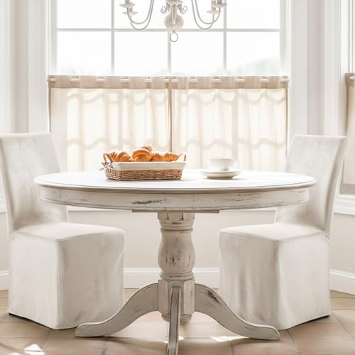 Moukeren Set of 4 Velvet Stretch Chair Covers Stretch Slipcovers Fur Chairs Cover Soft Removable Long Solid Slipcover for Wedding Dining Room(Champagne) - Image 5
