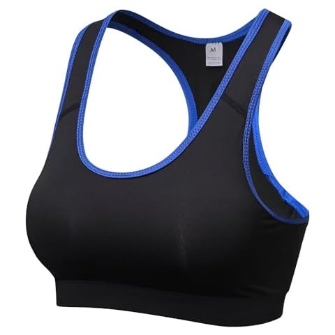 TERODACO Racerback Moisture-Wicking Sports Bras for Women High Impact Support Breathable and Comfortable Yoga Gym Workout Fitness Crop Top Gym Activewear Bras 2107 Black S Cover