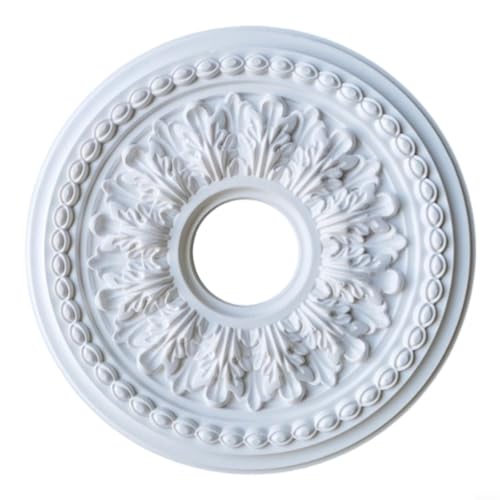 Stucco Rosette Ceiling, PU Round Ceiling Light Medallion, 26Cm/35cm Decorative Cover For Concealing Imperfections, Fits Ceiling Fan Or Lamp Fixture ﻿(35cm)