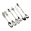 Qsvbeeqj Stile classico Antiquariato Cucchiaini Da Caffè Collezione 6 Pezzi Cristallo Zinco Lega Cucchiaio Non #3