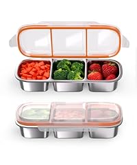 2 Pack-Stainless Steel-3 Compartment