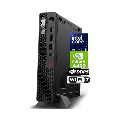 Image of Lenovo ThinkStation P3 Tiny Desktop Computer | Intel Core Ultra 5 CPU (10 Cores, Up to 4.9GHz) | 32GB DDR5 RAM, 2TB SSD | NVIDIA RTX A400 Graphic (4GB GDDR6 RAM) | WIFI7 | Dual 4K Display Support